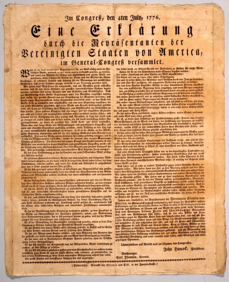 Declaration of Independence in German